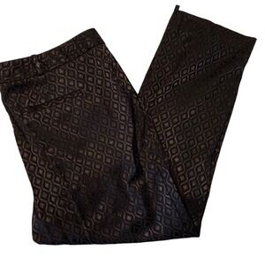Worthington Slim Fit‎ Black Diamond Pattern Career Dress Pants Size 12